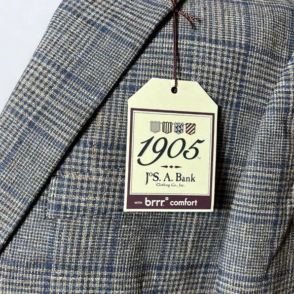 “NEW” 42R Blue striped Gray Blazer 1905 J°S. A. Bank Clothing Co.